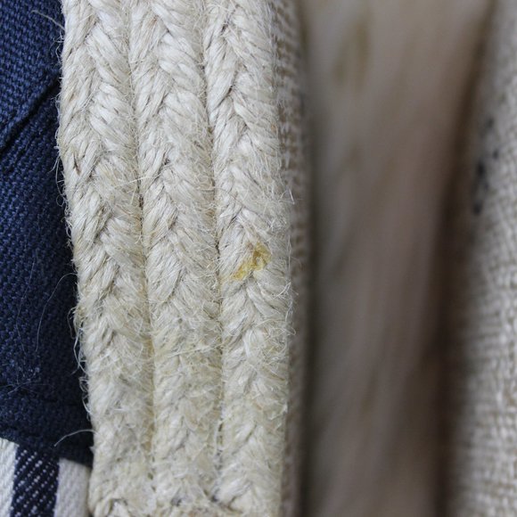 Rock & Candy Navy Blue Striped Espadrilles Woven Shoes - Picture 8 of 8